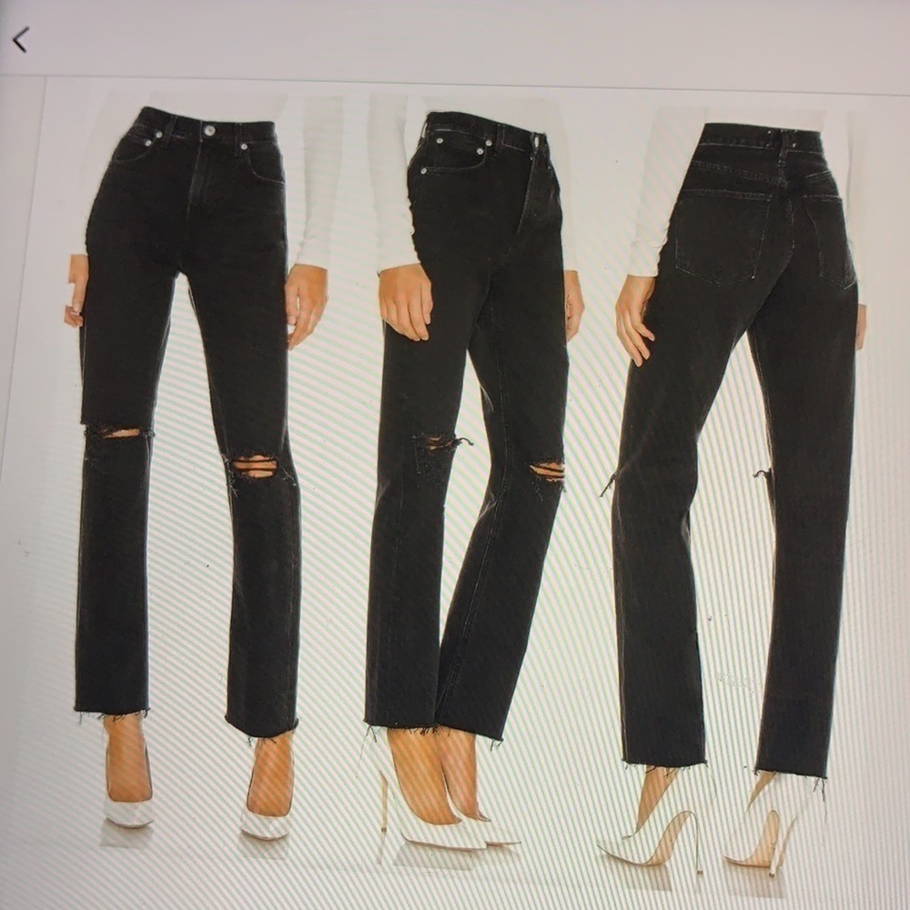 Agolde Cherie High Rise Straight Distressed Jeans 24